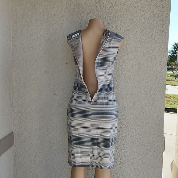 CALVIN KLEIN CAP SLEEVE STRIPED WOMEN'S SHEATH DRESS - Picture 7 of 15